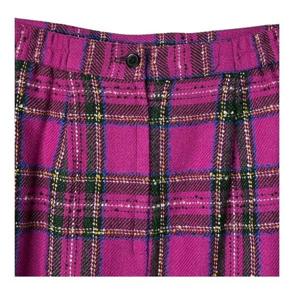 Vintage Norton McNaughton Plaid Skirt Preppy Purple Wool Blend Pencil Size 12 - Picture 5 of 6